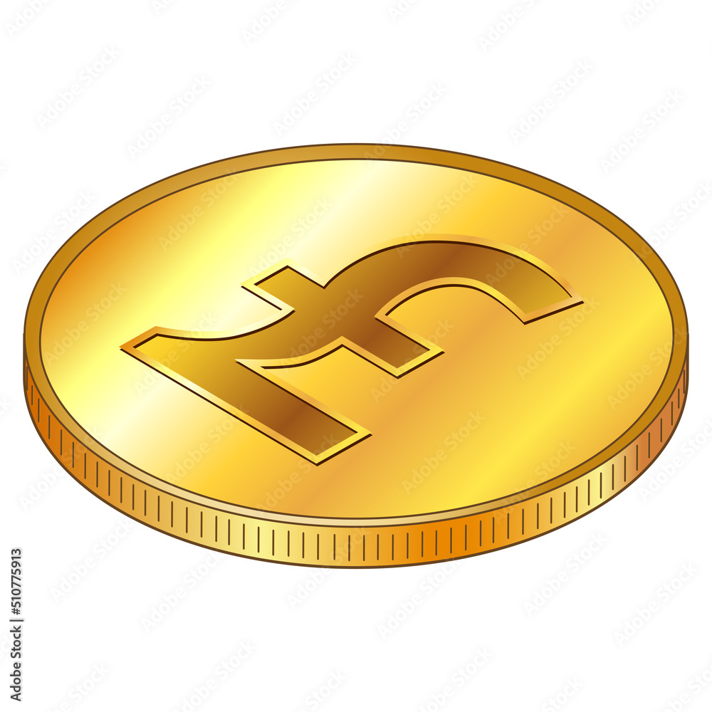Great britain pound gold coin with GBP currency sign in isometric top view isolated on white background. Introduction of digital currency by Central Bank of United Kingdom. Great britain pound gold coin with GBP currency sign in isometric top view isolated on white background. Introduction of digital currency by Central Bank of United Kingdom.