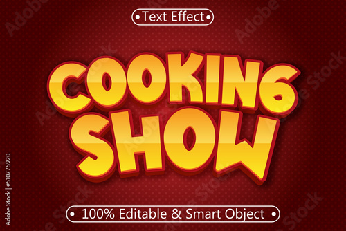 Cooking Show Editable Text Effect 3 Dimension Emboss Modern Style