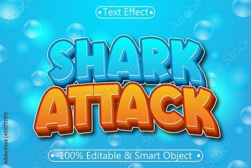 Shark Attack Editable Text Effect 3 Dimension Emboss Modern Style