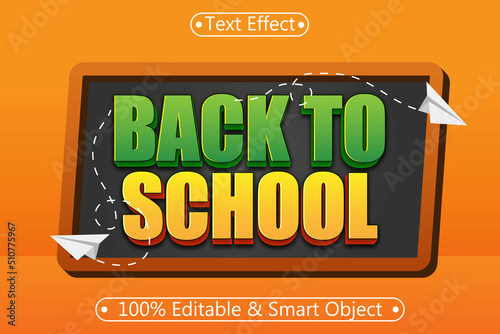Back To School Editable Text Effect 3 Dimension Emboss Modern Style