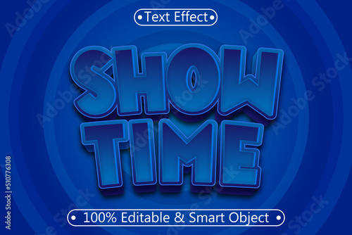 Show Time Editable Text Effect 3 dimension Emboss Modern Style