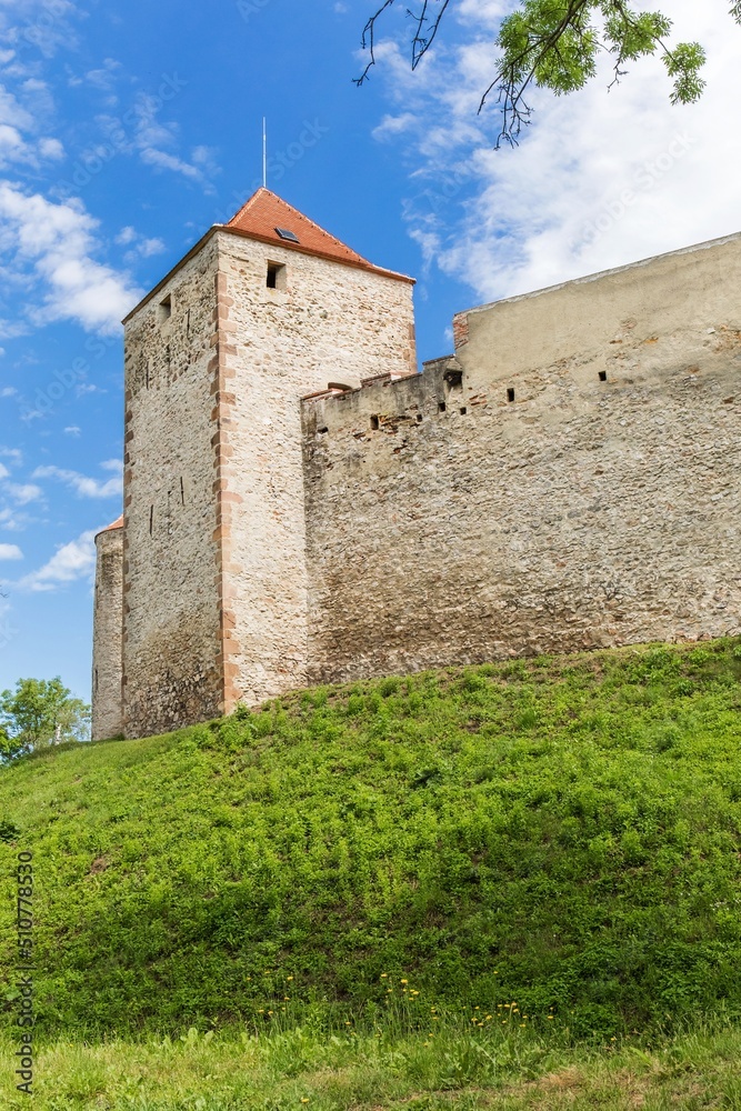 Veveri castle, Czech republic - Europe. Old ancient castle near the Brno. Medieval castle built in the 13th century. Castle fortifications. Turistic destination.