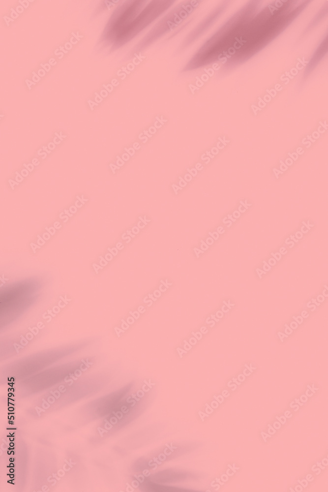 Shadows of tropical palm leaves on pink background. Abstract summer backdrop Shadows of tropical palm leaves on pink background. Abstract summer backdrop