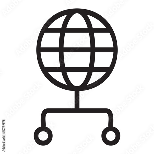 global network line icon
