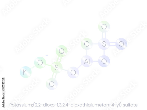 Potassium;(2,2-dioxo-1,3,2,4-dioxathialumetan-4-yl) sulfate structure icon with gradient. Vector illustration isolated on white background.
