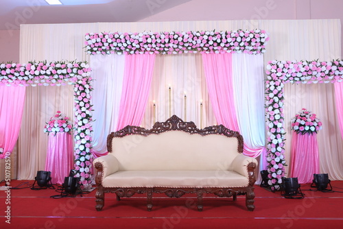 flower themed wedding stage decoration