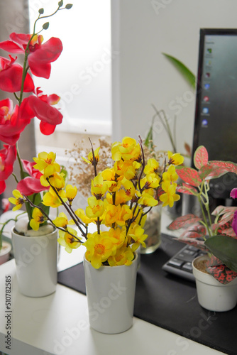 flowers in a vase on the table