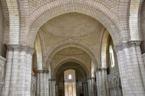 Abbaye de Fontevraud, les voutes de l'abbatiale. Pays de la Loire, France © Natolie 