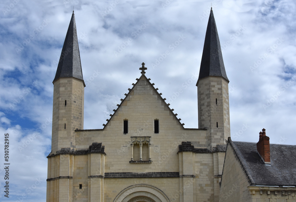 Le toit de l'abbaye de Fontevraud, Pays de la Loire, France