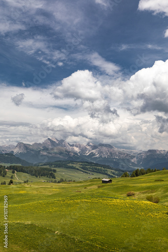 landscape with mountains and clouds