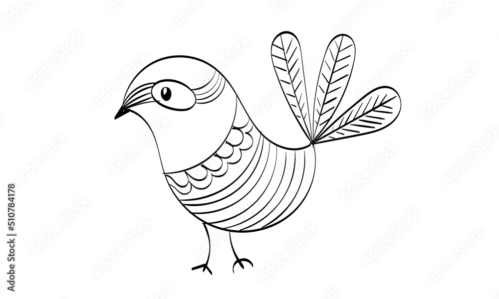 Fototapeta premium Cute Hand Drawn Bird design for print or use as poster, card, flyer or T Shirt