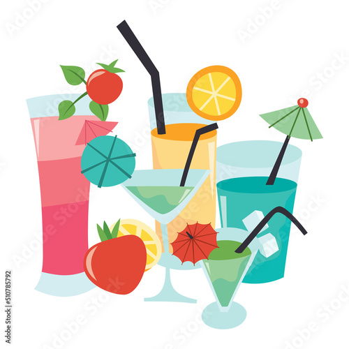 Cartoon Cocktail Beverage Group