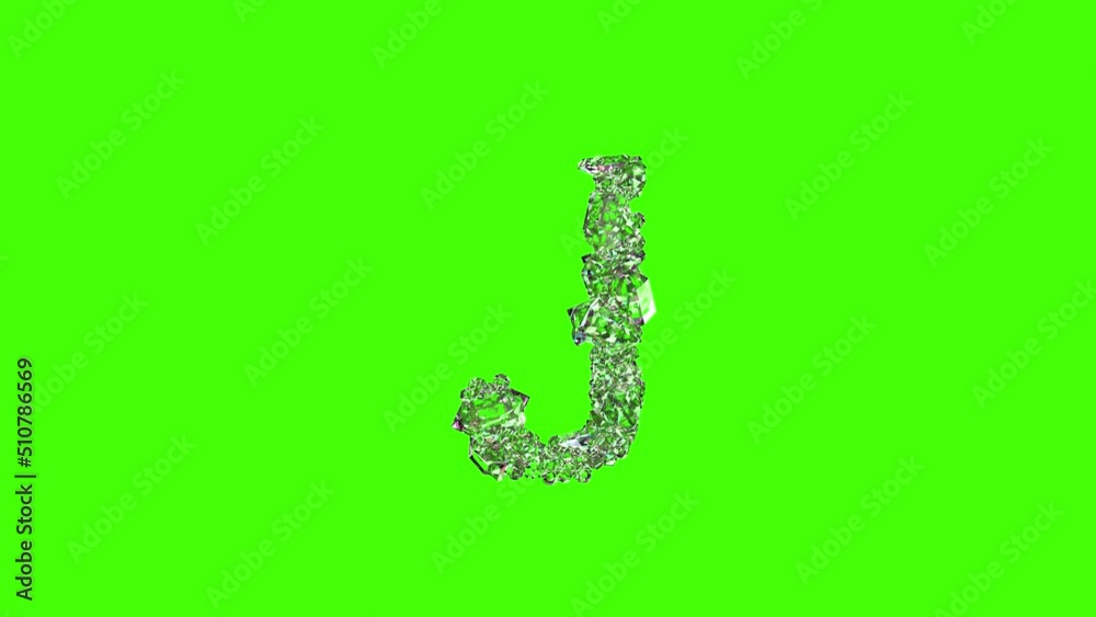 clear diamonds crystal alphabet - letter J on green screen, isolated - loop video clear diamonds crystal alphabet - letter J on green screen, isolated - loop video