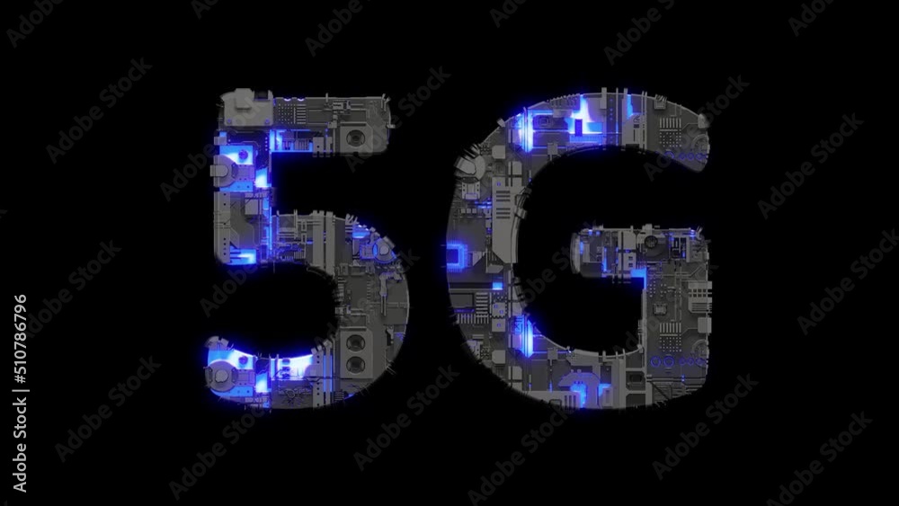 metal scrap cyberpunk text 5G with electrical light and animated surface, isolated - loop video metal scrap cyberpunk text 5G with electrical light and animated surface, isolated - loop video