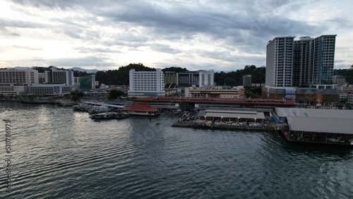 Kota Kinabalu  Sabah Malaysia     June 14  2022  The Waterfront and Esplanade Area of Kota Kinabalu City Centre