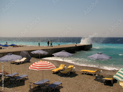 beach in the morning in Rhodes, Greece