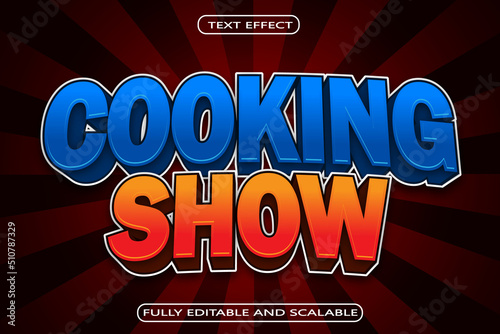 Cooking Show Editable Text Effect 3 Dimension Emboss Modern Style