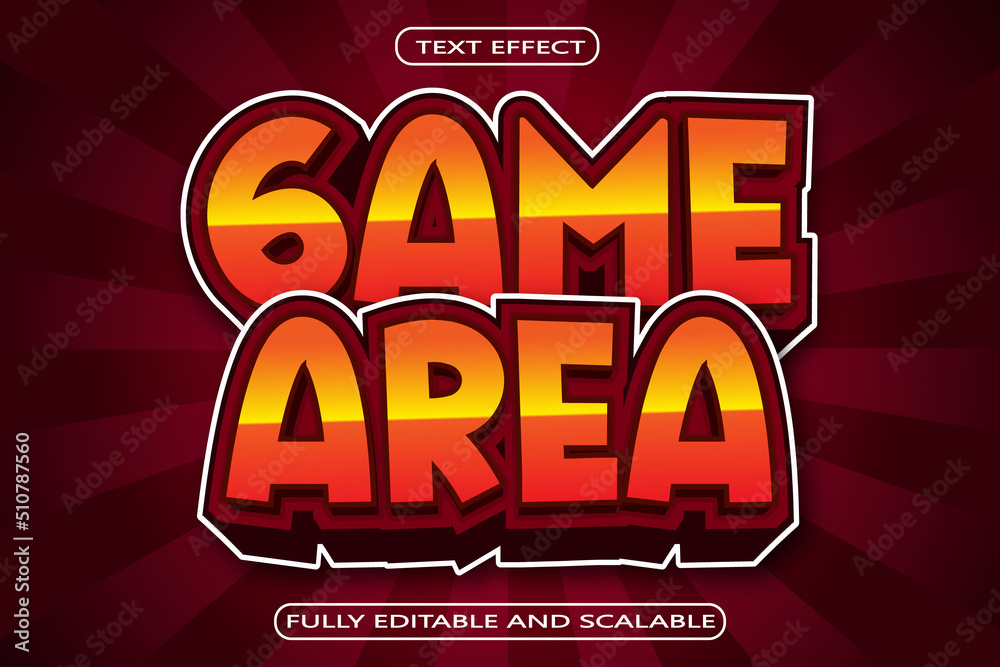 Game Area Editable Text Effect 3 Dimension Emboss Modern Style