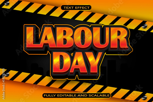 Labour Day Editable Text Effect 3D Emboss  Modern Style