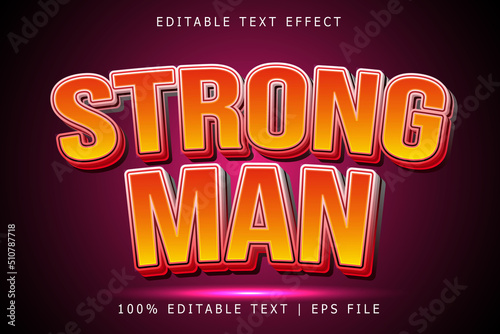 Strong Man Editable Text Effect 3 Dimension Emboss Modern Style