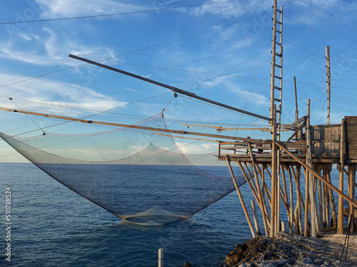 Trabucco Gargano fishing tower in Vieste
