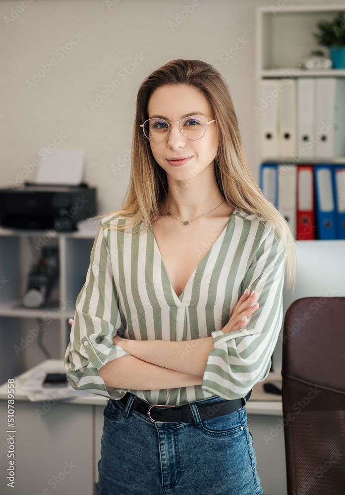 Young woman working on a computer