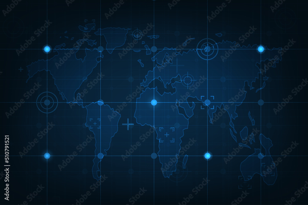 Vector abstract blue background with concept world map communication. Vector abstract blue background with concept world map communication.