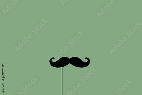 false mustache on a green background. vector illustration
