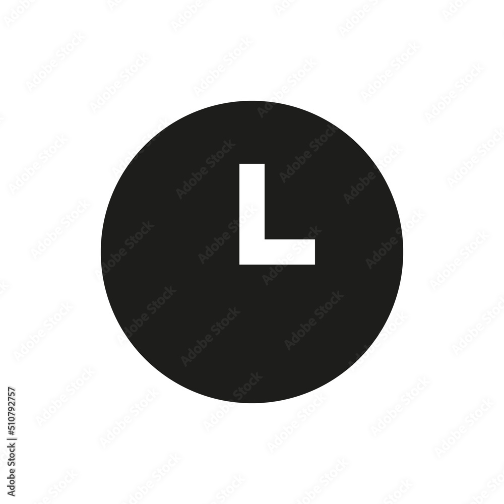 Clock solid icon. Working hours glyph vector symbol. Clock solid icon. Working hours glyph vector symbol.