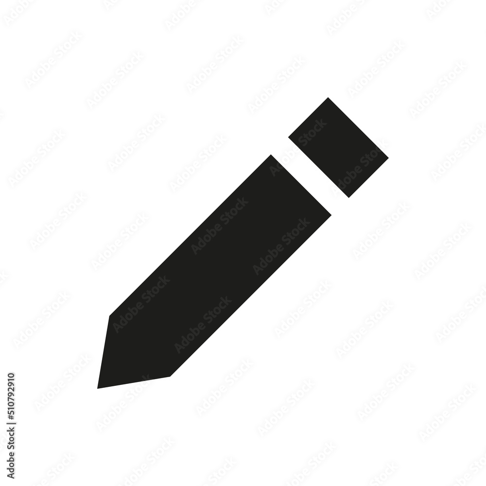 Pencil solid icon. Edit glyph vector symbol. Pencil solid icon. Edit glyph vector symbol.