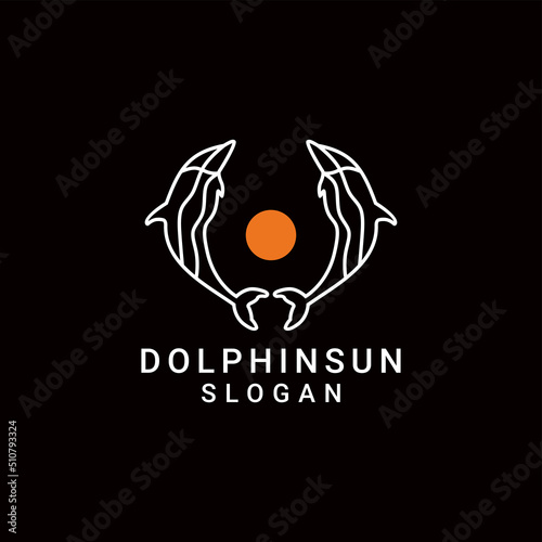 Dolphin logo design icon template