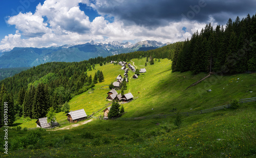 Zajamniki pastures in the Julian Alps photo