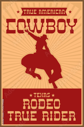 Leaflet of a cowboy riding a horse