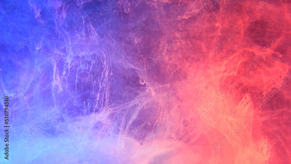 Color smoke texture. Ink water splash. Ice fire. Neon glow blue red