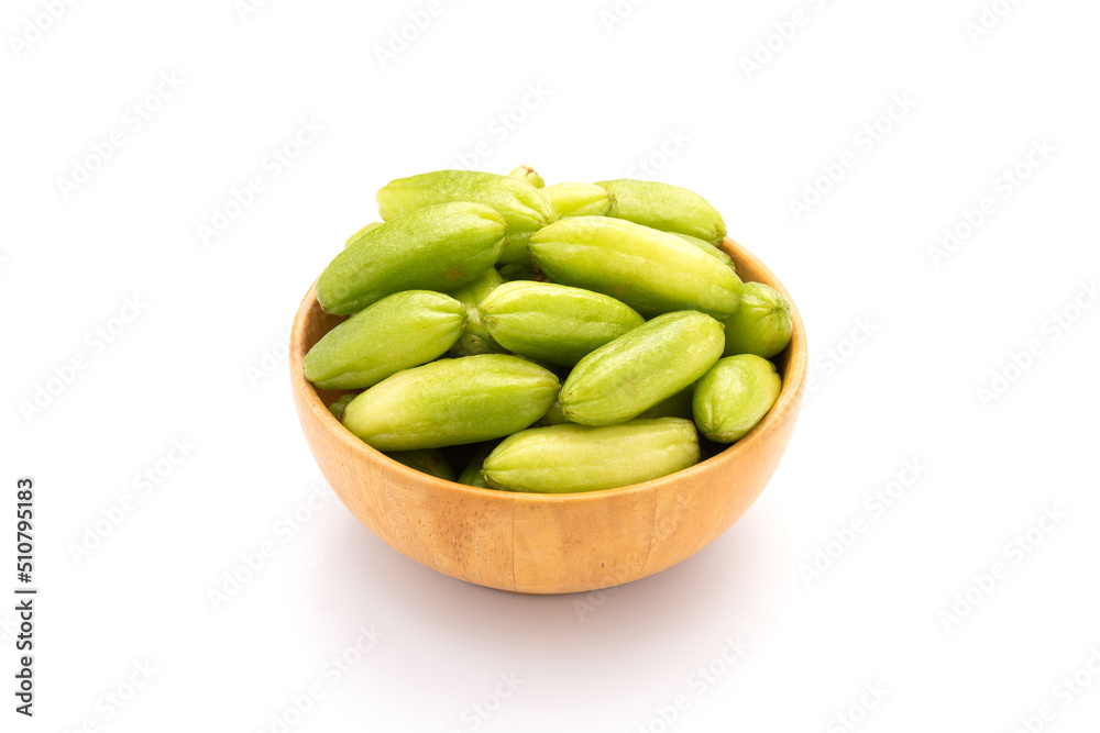 Bilimbi or Averrhoa bilimbi isolated on white background. Food and healthcare concept Bilimbi or Averrhoa bilimbi isolated on white background. Food and healthcare concept