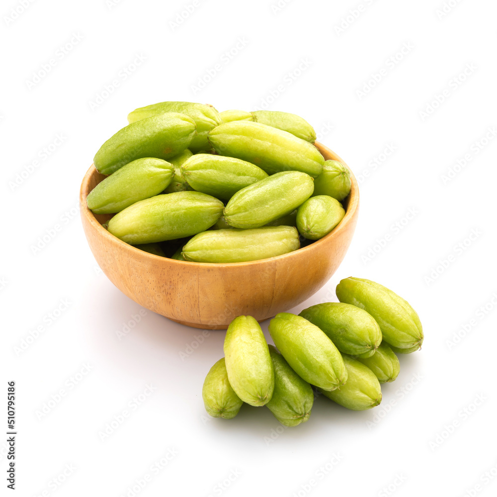Bilimbi or Averrhoa bilimbi isolated on white background. Food and healthcare concept Bilimbi or Averrhoa bilimbi isolated on white background. Food and healthcare concept