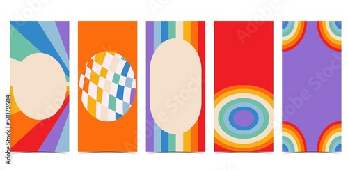 Retro 70s and 80s teenager background design in pop and groovy style