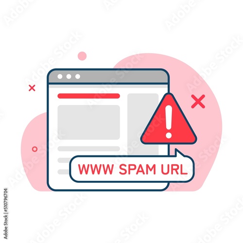 don't click spam URL, suspicious and dangerous hyperlink concept illustration flat design vector eps10. modern graphic element for landing page, empty state ui, infographic, icon