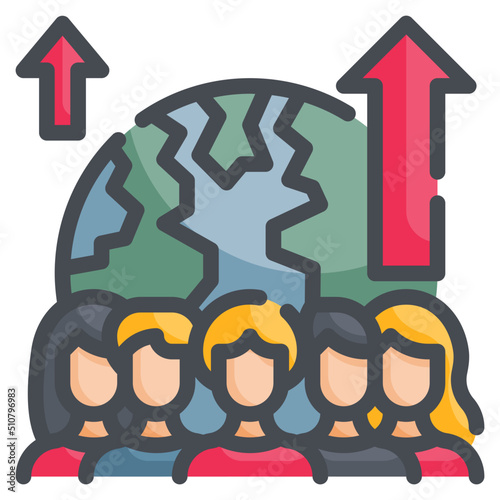 overpopulation line icon
