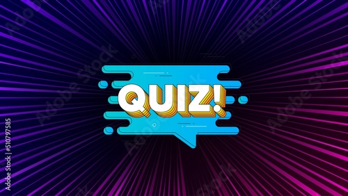 Sunburst ray beam banner. Quiz transition bubble. Answer chat message. Questionnaire flow banner icon. Offer explosion background. Sun burst ray effect. Quiz bubble badge. Vector
