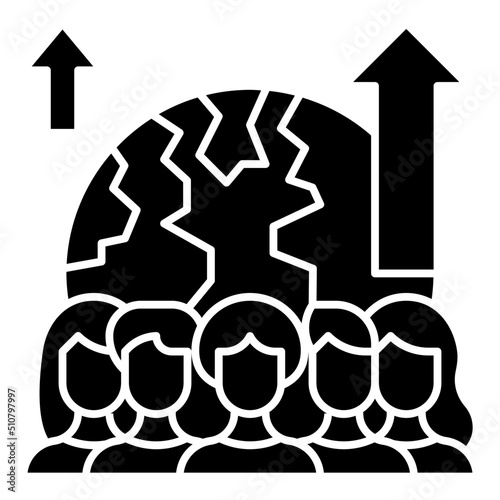 overpopulation glyph icon