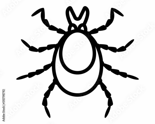 icon of an encephalitic tick that lives in the forest. dangerous insect. flat vector illustration.