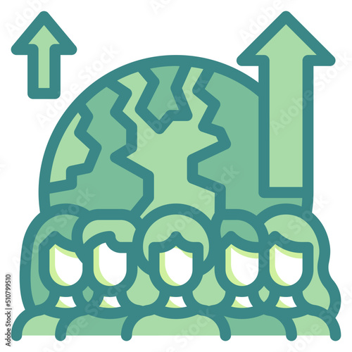 overpopulation blue line icon