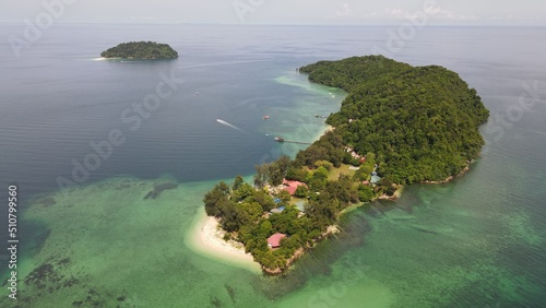 Aerial View of The Manukan, Mamutik and Sapi Islands of Kota Kinabalu, Sabah Malaysia photo