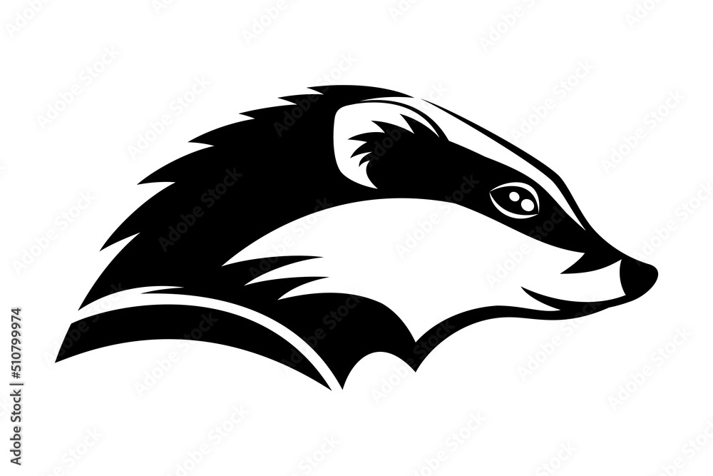 Naklejka premium Badger animal icon isolated on white background.