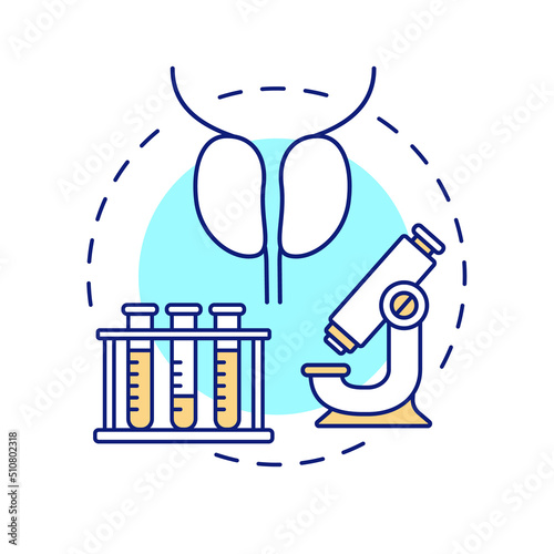 Laboratory researching of human kidneys concept icon for light theme. Medical tests. Nephrology. Healthcare technology abstract idea thin line illustration. Isolated outline drawing