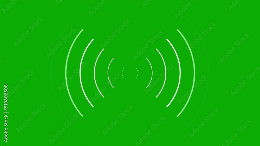 Signal waves motion graphics with green screen background