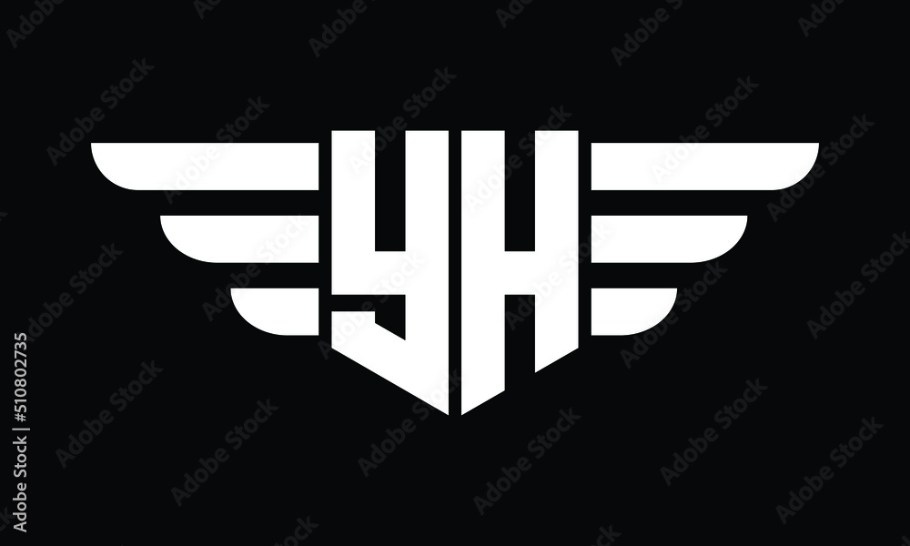 YH logo design vector template | monogram logo | abstract logo ...