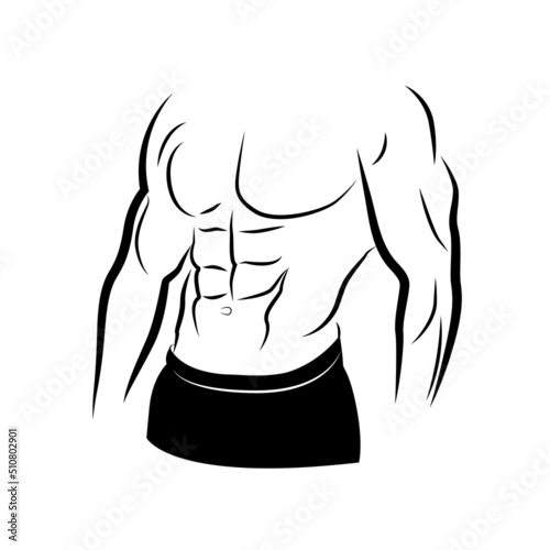 Платно Muscular body of young man vector isolated