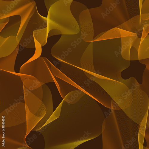 Gold wire metaverse seamless pattern on broun background photo